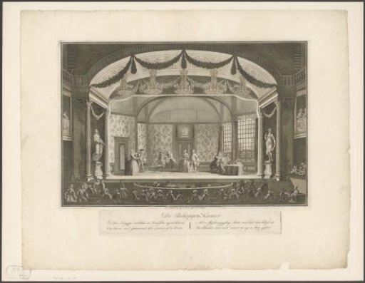 Theatre with stage scenery: The Wainscoted Room