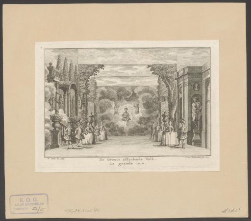 Theater set with a large descending cloud