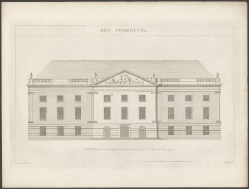 Facade of the theatre at the Leidseplein in Amsterdam, 1774