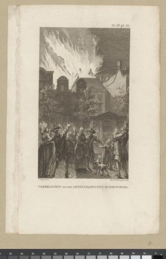 Fire at the Schouwburg on the Keizersgracht in Amsterdam, 1772