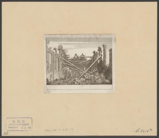 Ruins of the burnt Schouwburg on the Keizersgracht in Amsterdam, 1772