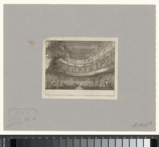 Hall of the theater on the Keizersgracht in Amsterdam at the outbreak of the fire, 1772