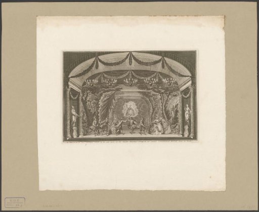 Theatrical performance at the reopening of the theatre on the Keizersgracht in Amsterdam, 1749