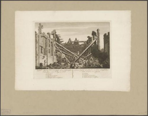 Ruins of the burnt-out Theatre on the Keizersgracht in Amsterdam, 1772