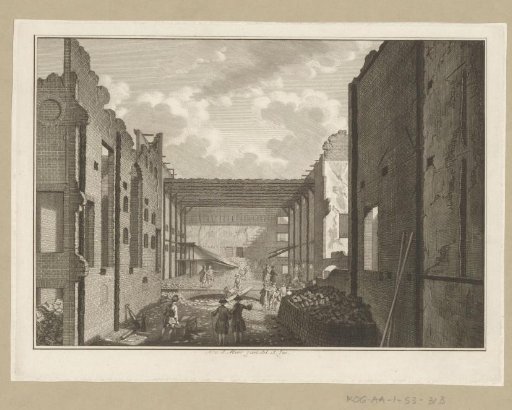 Ruins of the burnt-out Theatre on the Keizersgracht in Amsterdam, 1772
