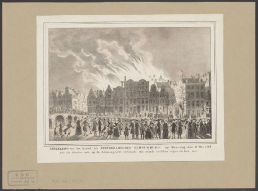 Fire at the Theatre on the Keizersgracht in Amsterdam, viewed from the opposite side, 1772