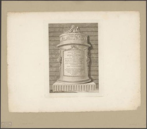 Title print for the print series: Views of the Schouwburg in Amsterdam, 1774