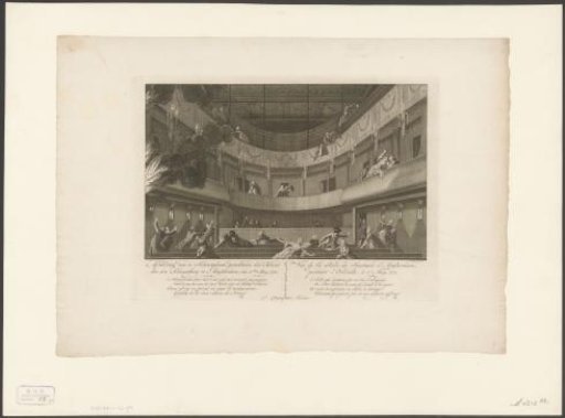 Hall of the theatre on the Keizersgracht in Amsterdam at the outbreak of the fire, 1772