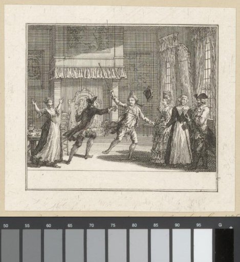 Scene from the Play The Ridiculous Squire