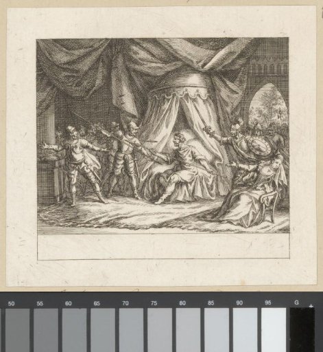 Scene from the play Gaston and Bayard