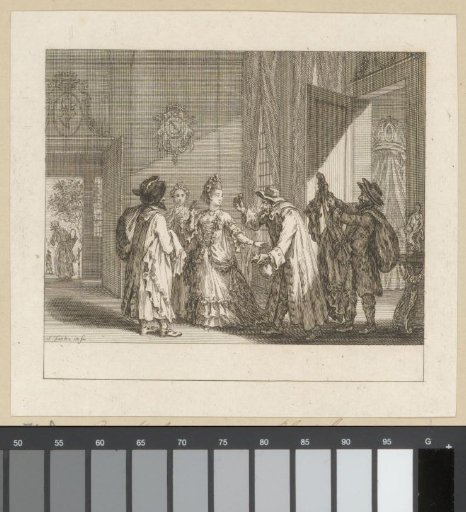 Scene from the play The Spilpenning, or the Prodigal Wife