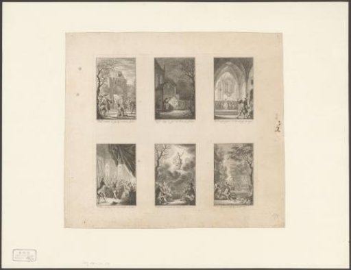 Five scenes from the play Gijsbrecht van Aemstel and a scene from the play The Wedding of Chloris and Rosje