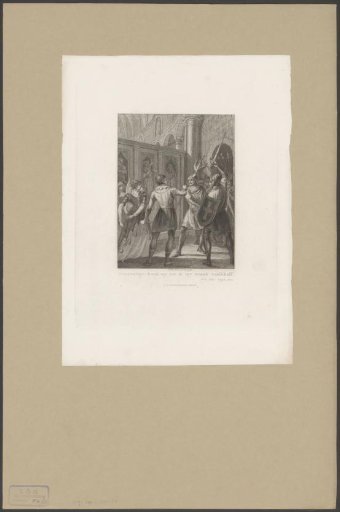 Scene from the play Sebille of Anjou, wife of Guy of Lusignan, Queen of Jerusalem