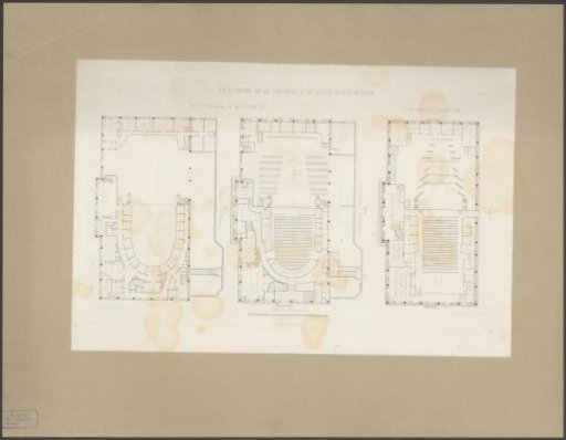 Floor plans of the theatre at the Leidseplein in Amsterdam for the renovation of 1872-1874