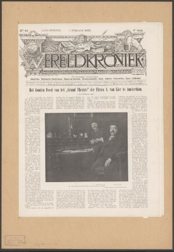 Article on the occasion of the golden jubilee of the Grand Théâtre in Amsterdam