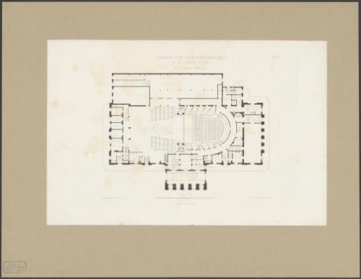 Floor plan of the first floor of the theatre at the Leidseplein in Amsterdam after the renovation of 1872-1874