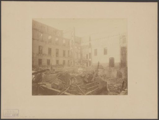 Ruins of the burnt-out theatre at the Leidseplein in Amsterdam