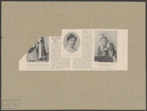 Two portraits of Sophie van Biene