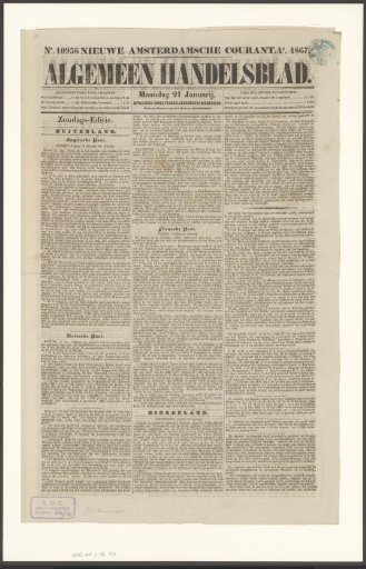 Algemeen Handelsblad, 21 January 1867