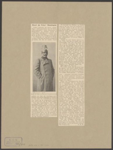 Portrait of Henri de Vries as a German Ulan Officer