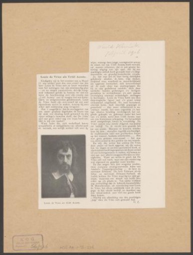 Portrait of Louis de Vries as Uriël Acosta in the play Uriël Acosta