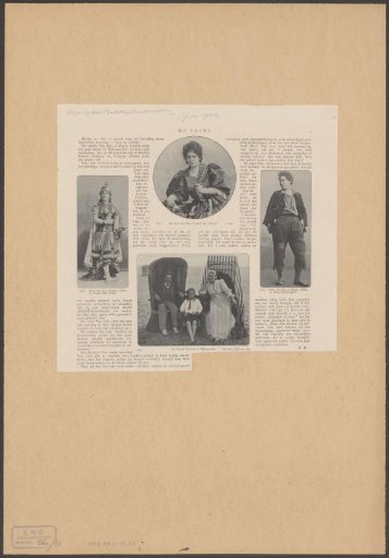 Three portraits of Julia Cuypers in different roles and group portrait of her family