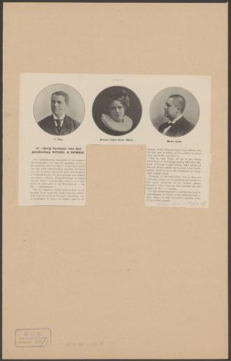 Portraits of Frits Stoel, Jeanne Mönch and Marius Spree