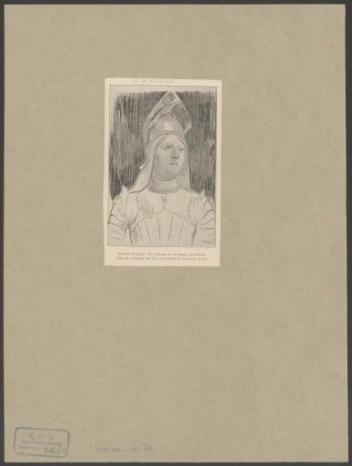 Portrait of Betty Holtrop-van Gelder as Jeanne d'Arc in the play The Maid of Orleans