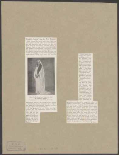 Portrait of Betty Holtrop-van Gelder as Iphis in the play Jeptha or the Vow