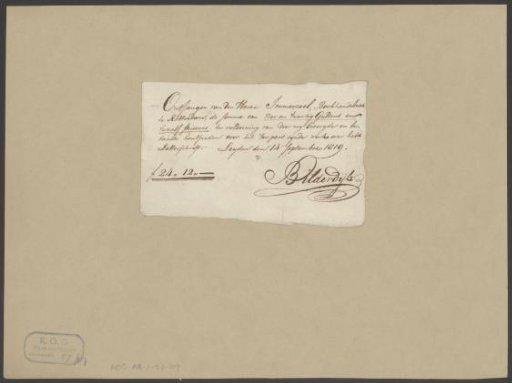 Receipt for woodcuts for the book Van het letterschrift