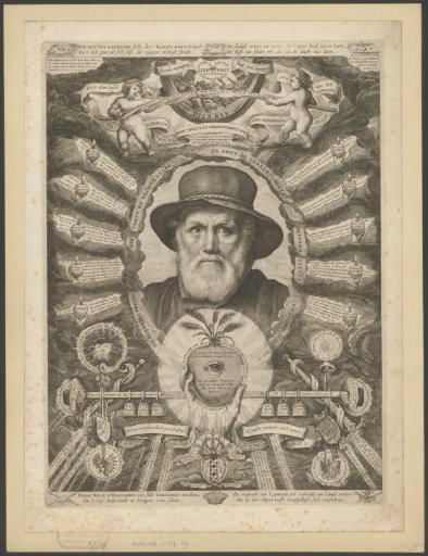 Portrait of Dirck Volckertsz. Coornhert in an Allegorical Frame