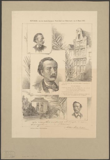 Three Portraits of Multatuli and Views of His Birthplace and Death House