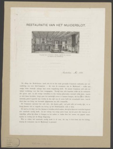 Interior of the Knights' Hall of Muiderslot