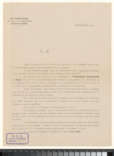 Call for purchase of subscription tickets for the Nederlandsche Tooneelvereeniging