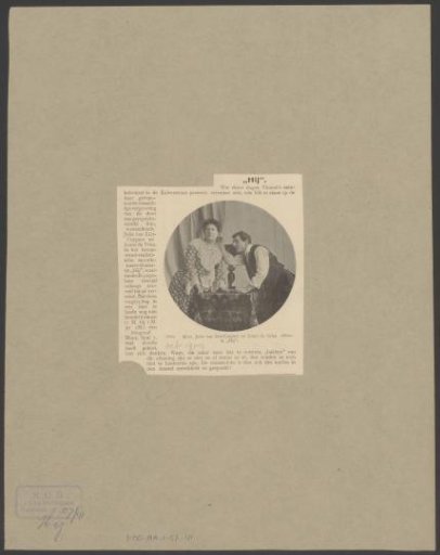 Double portrait of Julia Cuypers and Louis de Vries as Violette and Luc Martinet in the play He