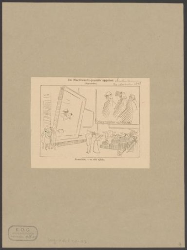 Caricature on the illumination of The Night Watch in the Rijksmuseum in Amsterdam
