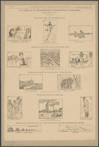 Caricature on the quadrennial exhibition in Amsterdam