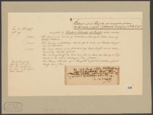 Extract from an Amsterdam register concerning taxes on collateral succession