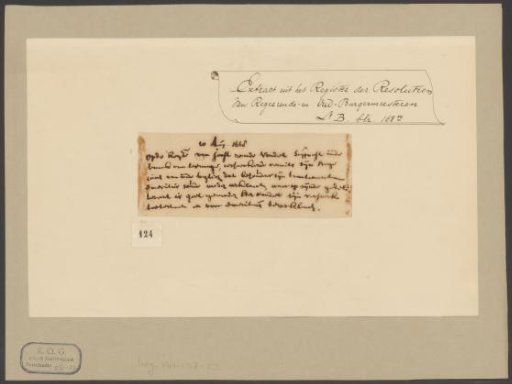 Extract from an Amsterdam resolution book