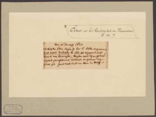 Extract from an Amsterdam resolution book