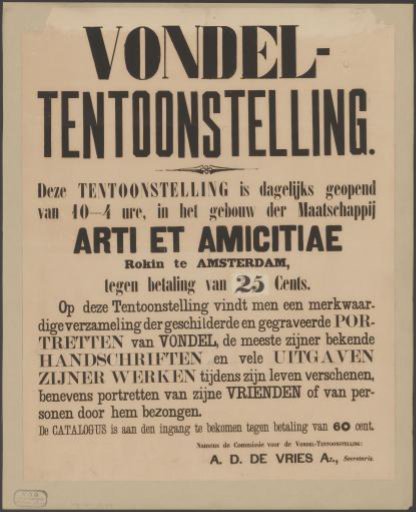 Poster for an exhibition on Joost van den Vondel