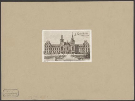 Advertisement card for brewery or beer merchant J. Koopmans