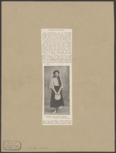 Portrait of Augusta van Overeem as Mignon in the opera Mignon