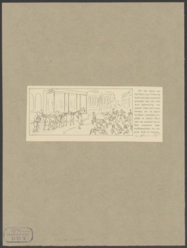 Musicians Dragging Persons Toward an Orchestra in Front of the Paleis voor Volksvlijt in Amsterdam