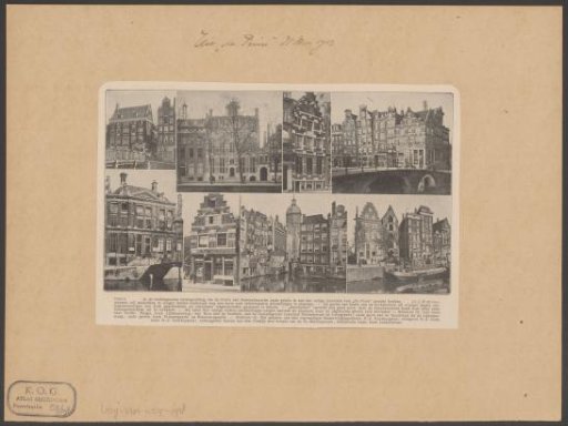 Eight views of houses and buildings in Amsterdam