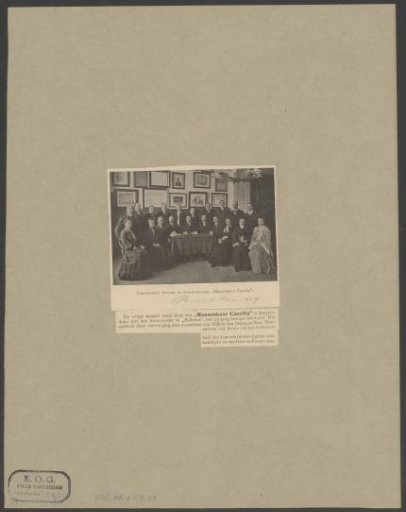 Group portrait of various organs connected to the men's choir Caecilia