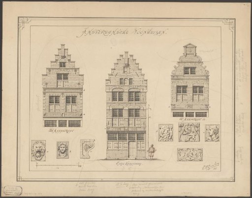 Facades of Houses in the St Annastraat and the Enge Kerksteeg