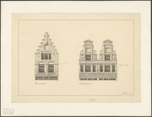 Facades of Houses in the Prinsengracht and Engelsesteeg in Amsterdam