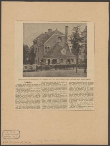View of Villa Parkwijck in Amsterdam