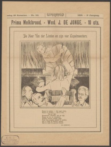 Cornelis van der Linden Surrounded by Four Other Composer-Conductors